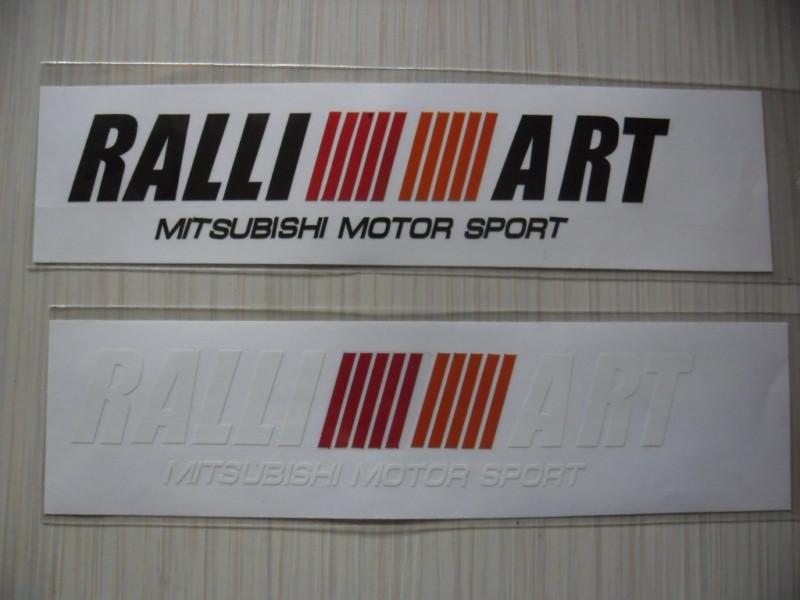 2 ralli art di-cut sticker decals. car tuning, detailing. mitsubishi