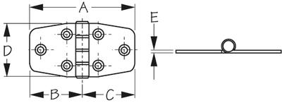 Sea-dog corp 2015311 door hinge 3-15/16in ss 1pr/c