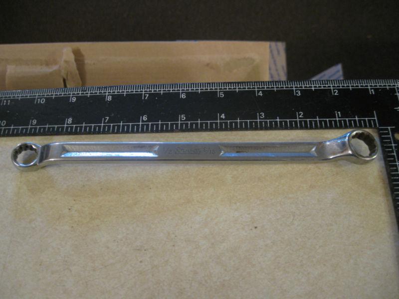 Snap on  12pt box end chrome 10 deg offset wrench 9/16-1/2"sae