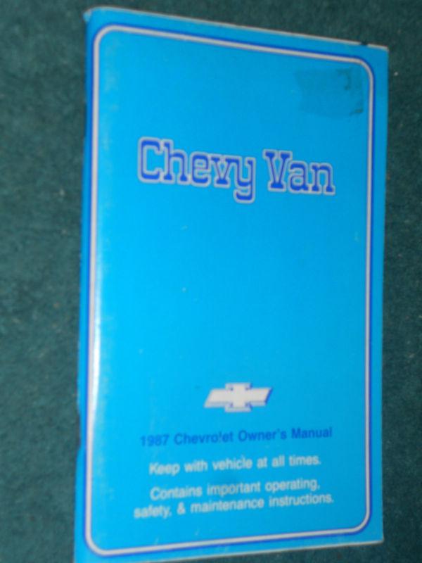 1987 chevrolet van owner's manual / original guide book!