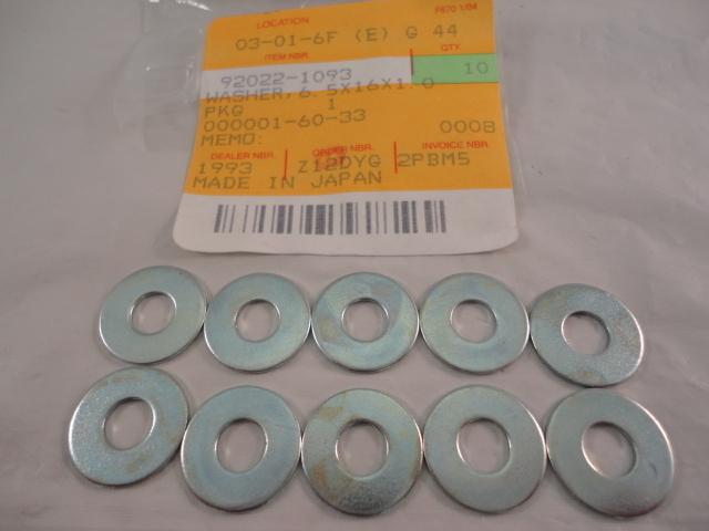 Nos  kawasaki  washer 6.5x16x1.0  qty 10  klf400 bayou  kvf  klf    92022-1093