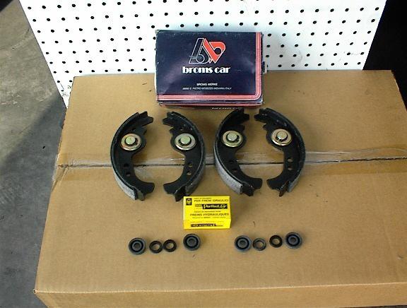 Fiat 128 yugo rear brake shoes 2 wheel cylinder seals & self adjusters oe