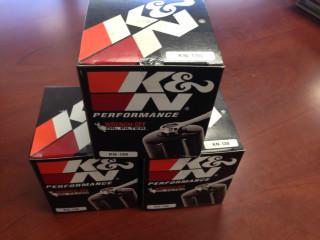 Brand new k&n oil filters for suzuki motorcycles and atvs. qty 3 p/n kn-138