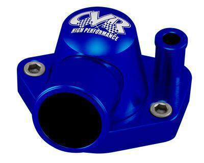 Cvr products thermostat housing ford sbf 289 302 351w 90 degree blue anodized