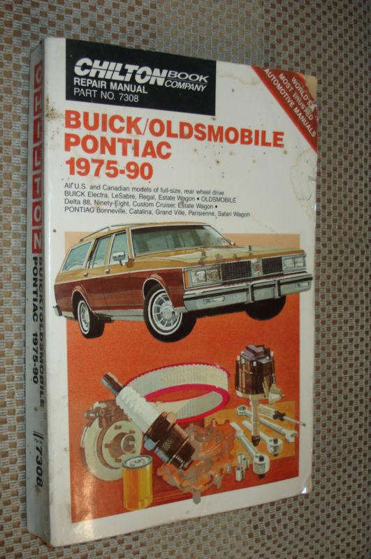 1975-1990 olds pontiac buick big car rwd chiltons service manual shop book 1989 