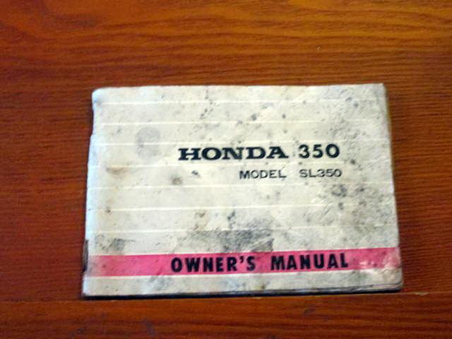 Owner manual honda sl350