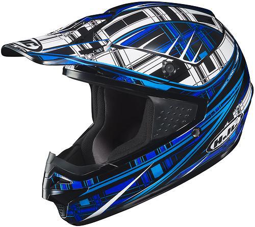 Hjc cs-mx stagger offroad/motocross adult helmet,mc-2/blue/black/white,large/lg