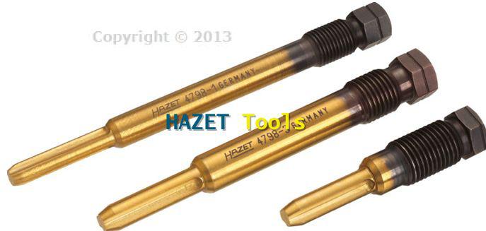 Hazet glow plug reamer 3 piece set f. size 10 and 12 mm shaft clean out mercedes