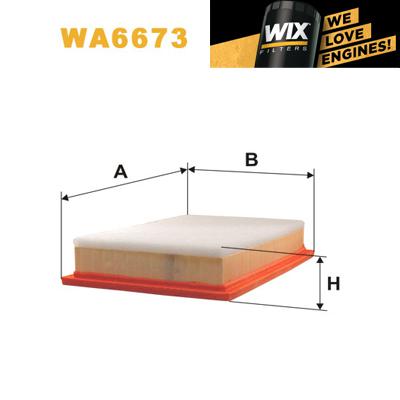 1x wix air filter wa6673 - eqv to fram ca9022