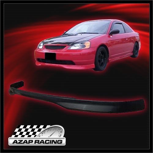 2001 02 03 t-r style poly-urethane front bumper lip spoiler for honda civic