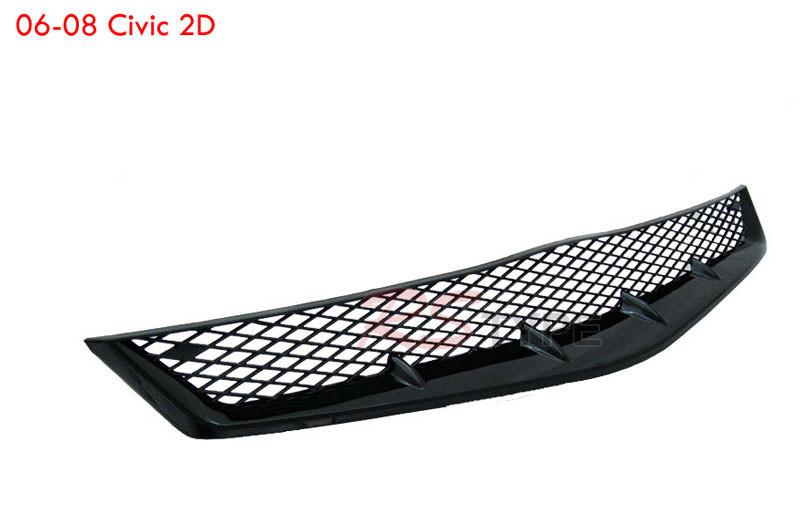 Front black mesh sport grille grill for 2006 2007 2008 honda civic 2dr coupe