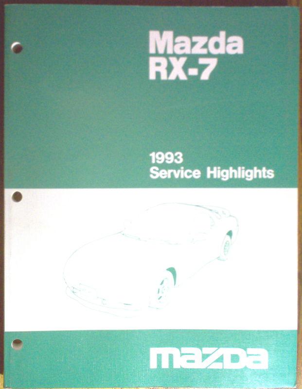 1993 mazda rx-7 rx7 shop repair service highlights manual 93 oem