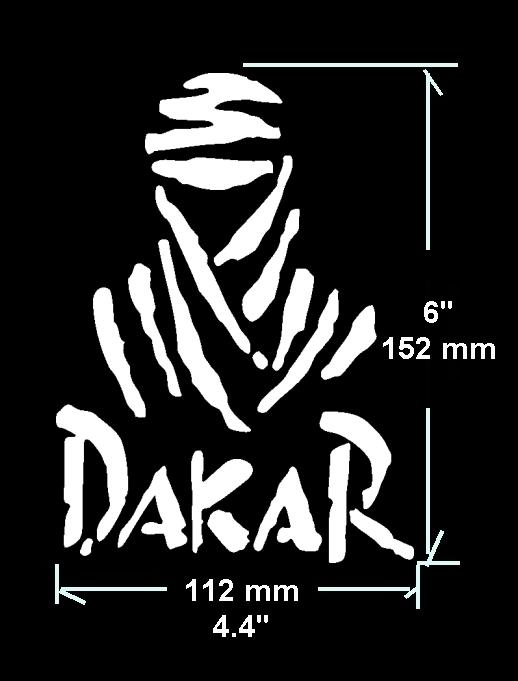 6"h 152mm  dakar  vinyl decal car sticker any colour