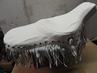 Flh-flt "new" white flex seat cover w/ fringes