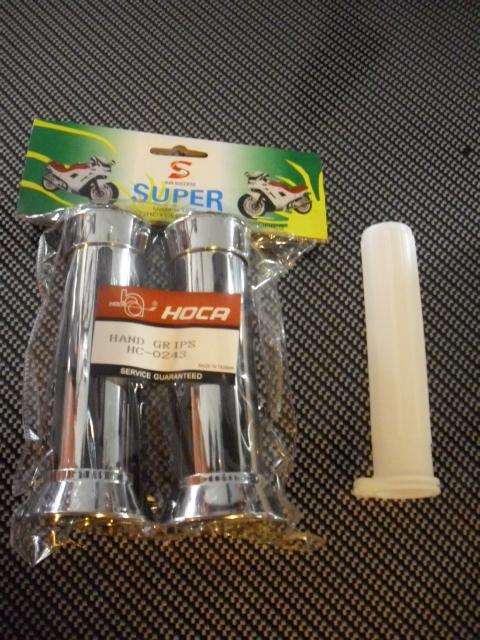 Scooter 125cc 150cc gy6 chrome grips with rubber lines