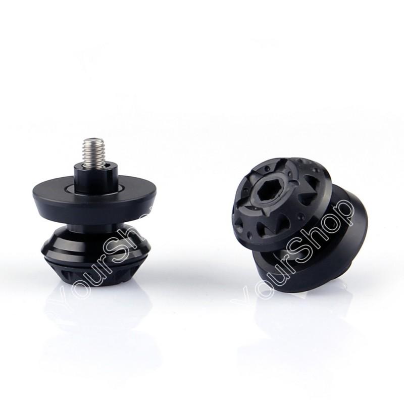 Cnc 6mm swingarm sliders spools for yamaha yzf r1 r6 r6s fz6 fz8 xjr 1300 black