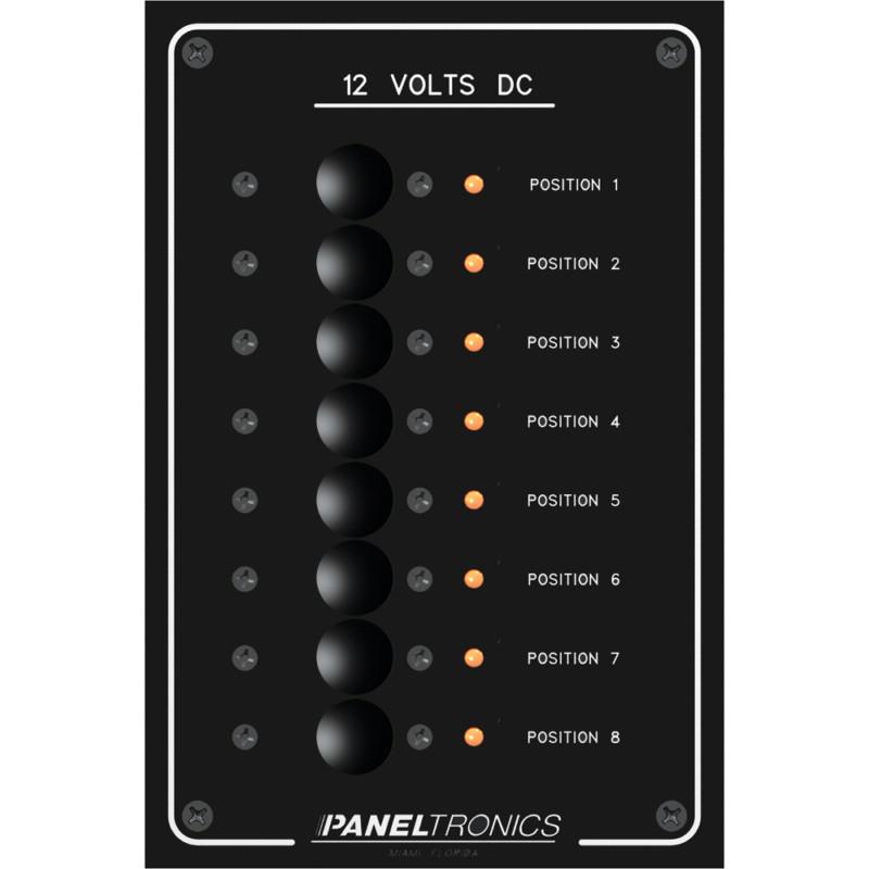 Paneltronics standard panel - dc 8 position circuit breaker w/leds 9972208b