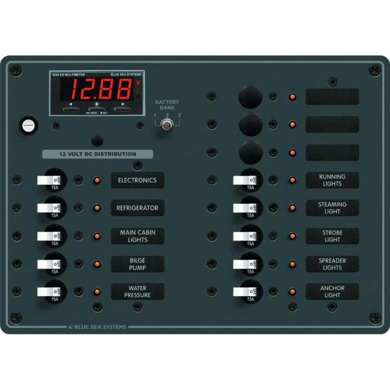 Blue sea 8403 dc panel 13 position w/ multimeter