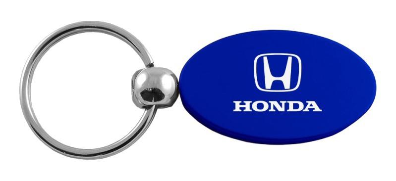 Honda blue oval metal keychain car key ring tag key fob logo lanyard