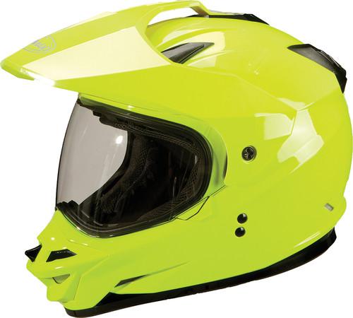 G-max gm11d dual sport motorcycle helmet hi-vis yellow large