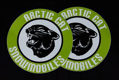 Vintage reproduction arctic cat head trailer decal set 12"