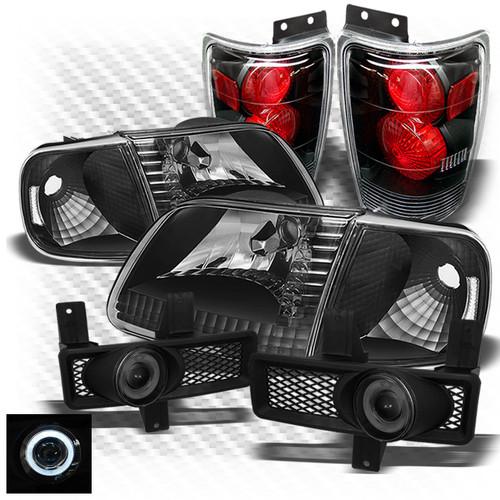 97-98 expedition black headlights + altezza tail lights + projector fog lights