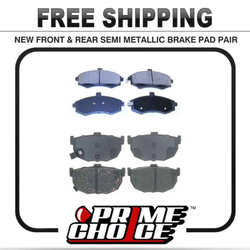 Premium front & rear metallic disc brake pads 2 full complete sets 4 pair 8 pads