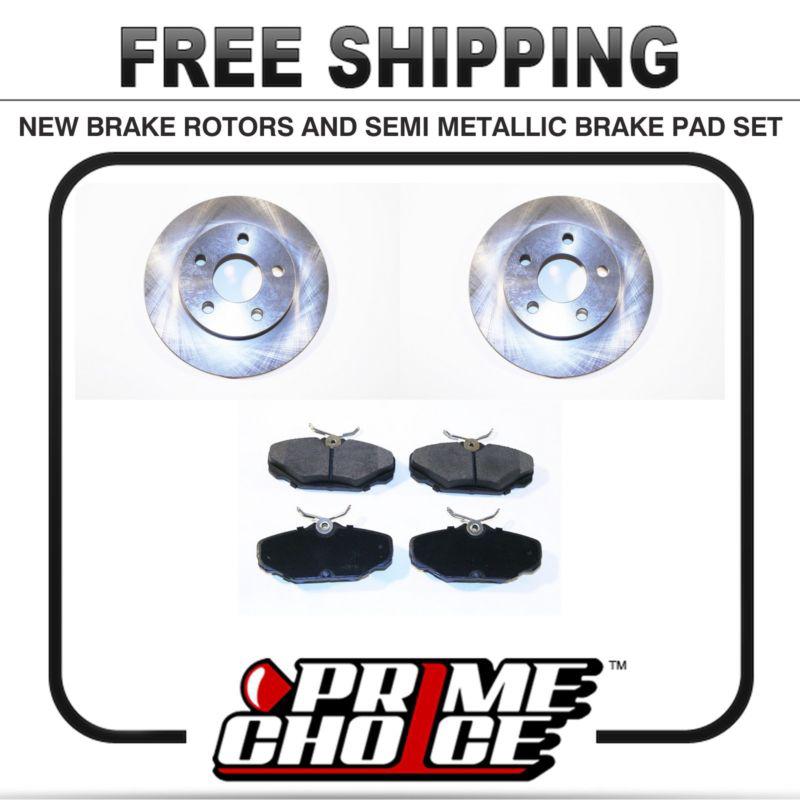 Premium rear metallic brake pads and disc rotors complete kit left & right pair