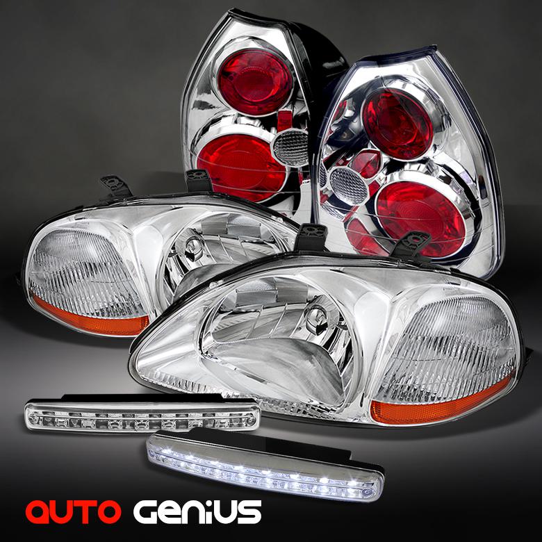 96-00 civic 3dr chrome headlights + altezza tail lights + daytime running lights