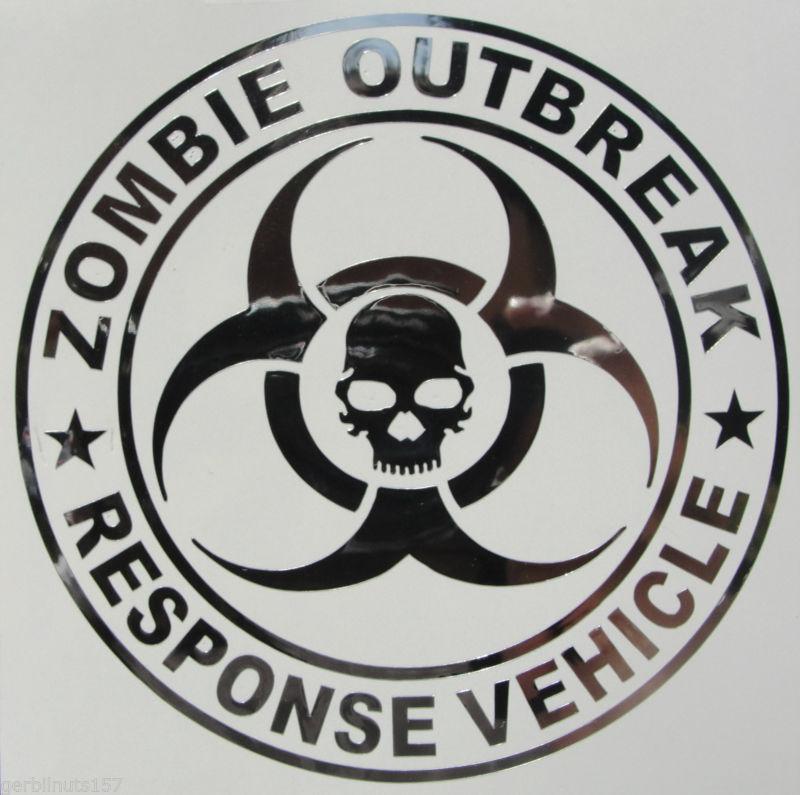 Zombie outbreak response vehicle decal 4"- apocalypse hunter unit team sticker