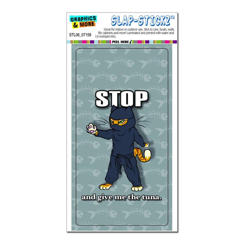 Ninja cat funny - assassin tuna fish - slap-stickz™ window locker bumper sticker