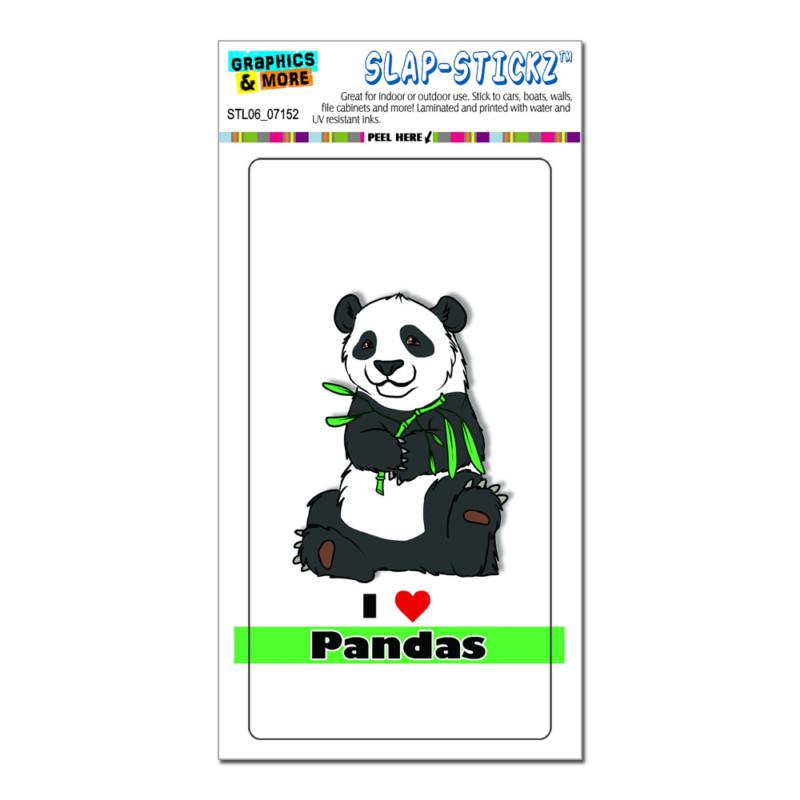 I love heart pandas - bear china bamboo - slap-stickz™ window bumper sticker