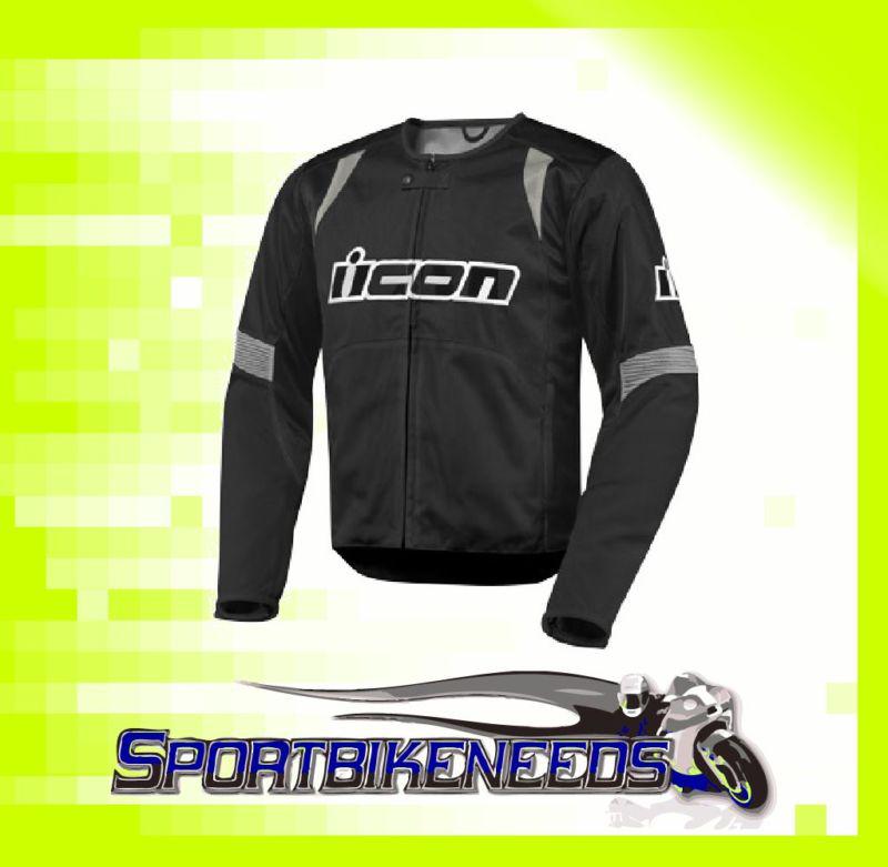 Icon overlord nylon jacket textile black grey xxxl 3xl