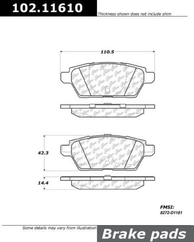 Centric 102.11610 brake pad or shoe, rear-c-tek metallic brake pads