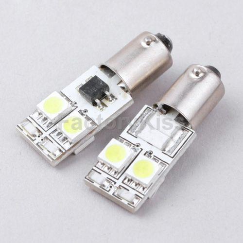 Gau 2 x car bulbs canbus error-free ba9s 4-led 5050 smd white light #552