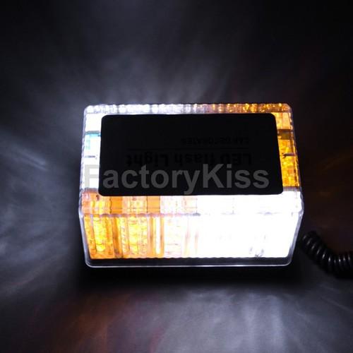 Gau new 48 led car roof mini strobe emergency light bar amber & white #187