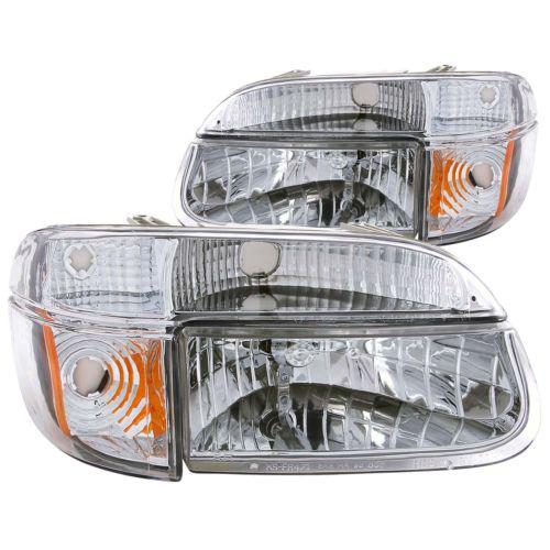 Anzo headlights crystal with amber corner chrome for 1995-2001 explorer 111040