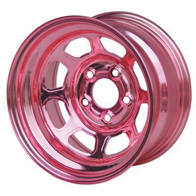 Aero 30 series aerobrite pink chrome roll-formed wheel 13"x7" 4x4.5" pair