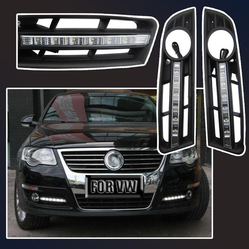 New auto led drl fog light drl fit for vw passat(magotan) 06-10 cover trim