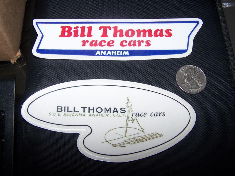 2 - different bil thomas race cars - stickers