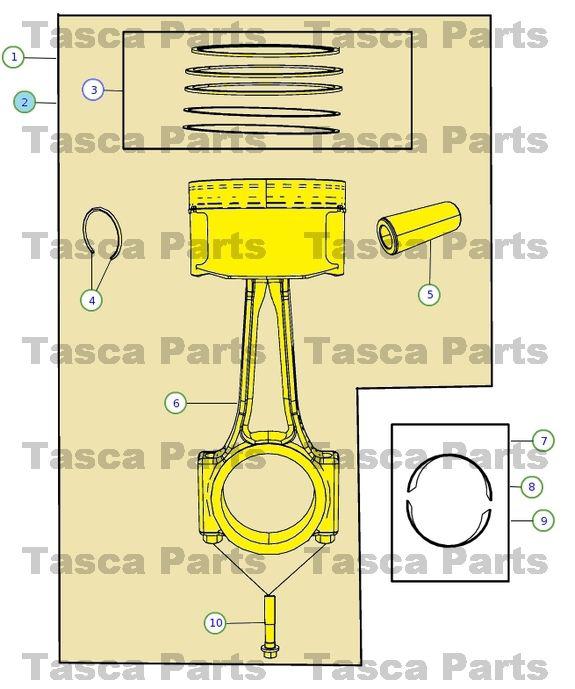 Oem grade 2 piston pin & rod 2011-2014 dodge chrysler jeep ram 3.6l #5184503ag