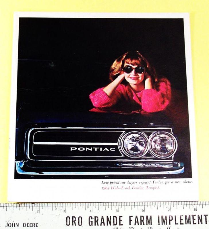 1964 pontiac tempest factory sales brochure nice original 16 pages