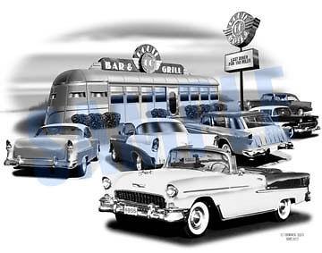 Chevy 55,56,57 classic car auto art print   ** free usa shipping **