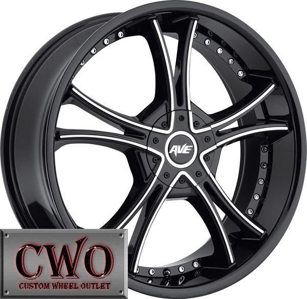 22 black avenue a604 wheels rims 5x110/5x115 5 lug hhr malibu cts grand am prix