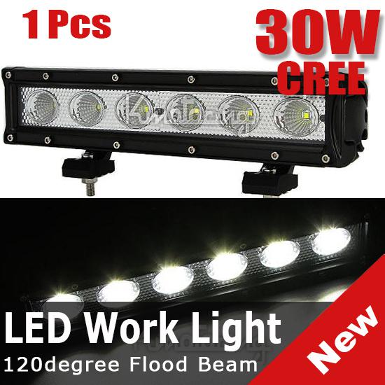 30w cree led 10.5'' flood beam work light car boat jeep atv cab 4x4 dc 12v~30v