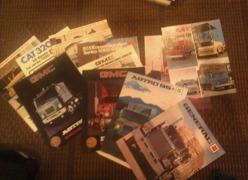 14 1970's/1980's gmc heavy duty truck brochures astro 95, general & more