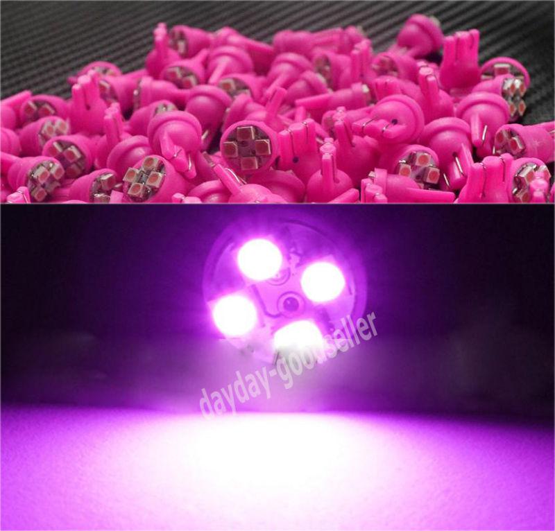 10x t10 1210 4smd 916 168 194 car led leds dashboard signal lights bulb pink new