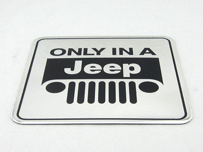 1 pce auto aluminum only in a jeep for wrangler compass cherokee badge sticker