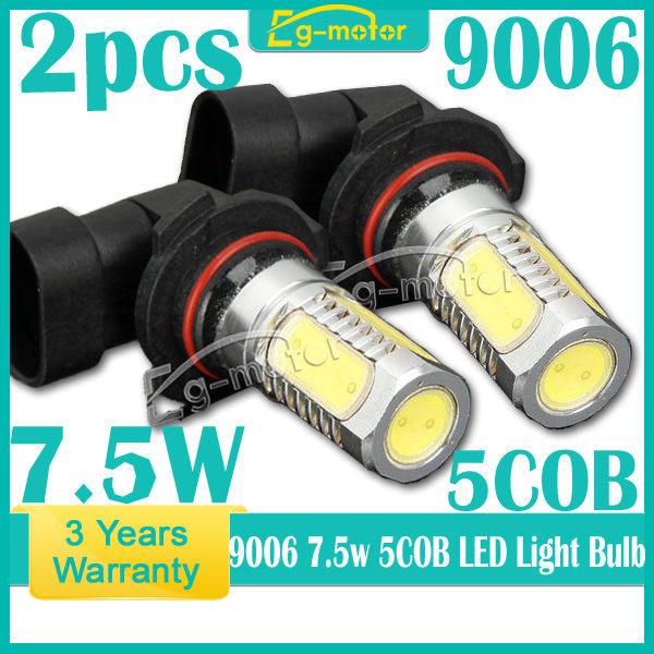 9006 7.5w car led white 12v dc fog day driving head light bulb lamp x2