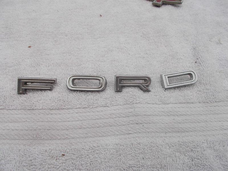 Vintage chrome ford f o r d individual letter emblem set  2 pin
